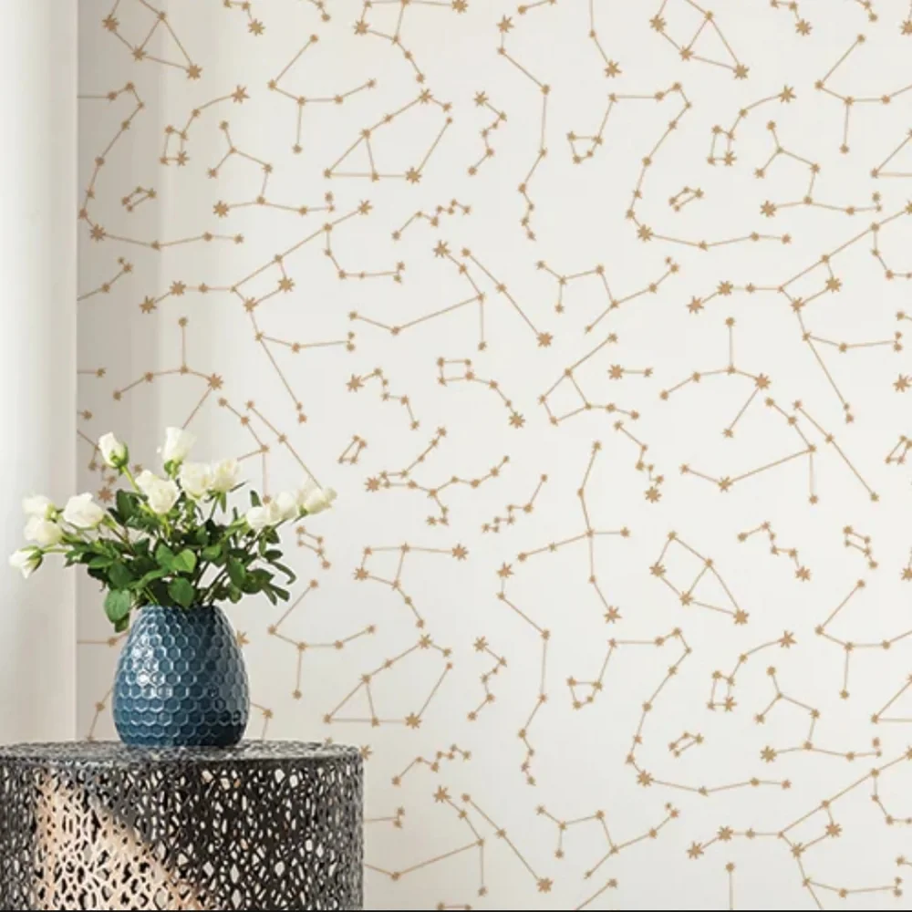 NIB tempaper × novogratz gold constellation peel & stick wallpaper - Picture 2 of 4